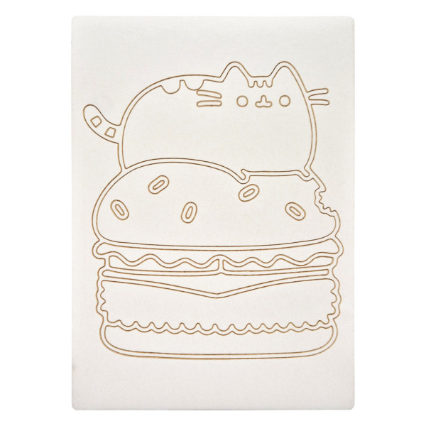 Картина-трафарет для розфарбовування піском "Кіт Пушин на бургері" Sand Box T-a5033 А5 (T-a5033)