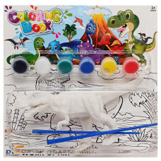 Набір для творчості розмальовка "Динозавр" MK 5490-4, 1 фігурка, фарби 6 кольорів (MK 5490-4)