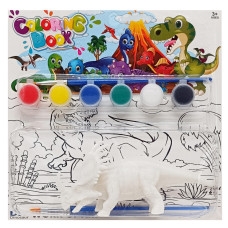 Набір для творчості розмальовка "Динозавр" MK 5490-3, 1 фігурка, фарби 6 кольорів (MK 5490-3)