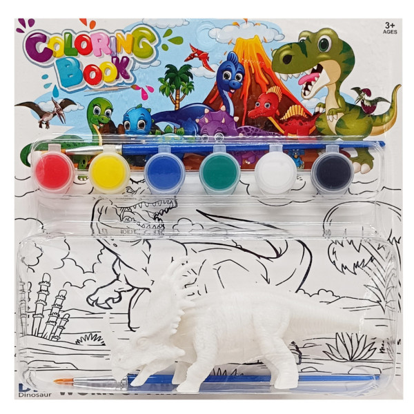 Набір для творчості розмальовка "Динозавр" MK 5490-3, 1 фігурка, фарби 6 кольорів (MK 5490-3)