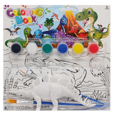 Набір для творчості розмальовка "Динозавр" MK 5490-1, 1 фігурка, фарби 6 кольорів (MK 5490-1)