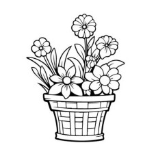 Картина-трафарет для розфарбовування піском "Букет у горщику" Т-а5220 А5 (Т-а5220)