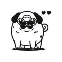 Картина-трафарет для розфарбовування піском "Мопс" Т-а5198 А5 (Т-а5198)