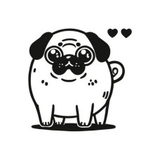 Картина-трафарет для розфарбовування піском "Мопс" Т-а5198 А5 (Т-а5198)