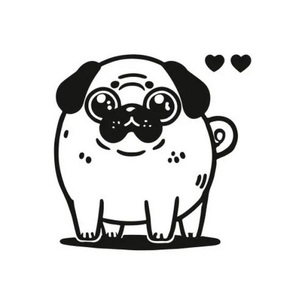 Картина-трафарет для розфарбовування піском "Мопс" Т-а5198 А5 (Т-а5198)