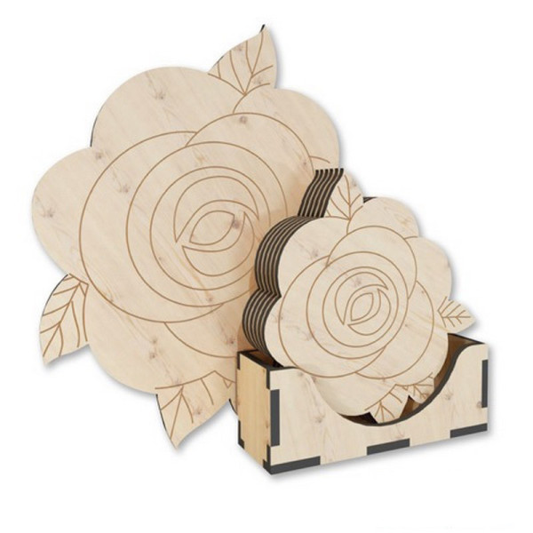 Дерев'яна підставка під гаряче "Троянди" FDPO-299 (FDPO-299)