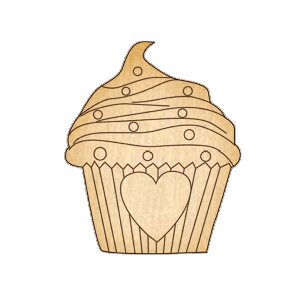 Заготовка брошки для розфарбовування "Кекс з любов'ю" FDZB-052 (FDZB-052)