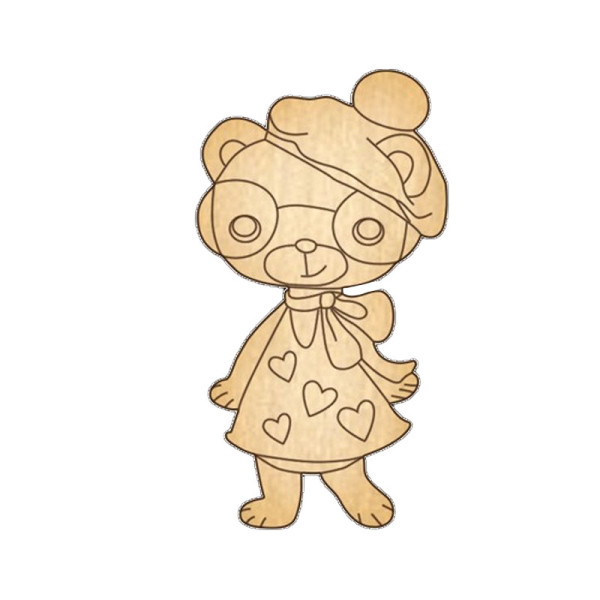 Заготовка брошки для розфарбовування "Ведмедик-4" FDZB-041 (FDZB-041)