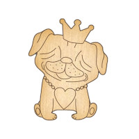 Заготовка брошки для розфарбовування "Закохана собачка-4" FDZB-046 (FDZB-046)