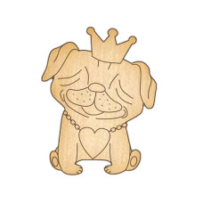 Заготовка брошки для розфарбовування "Закохана собачка-4" FDZB-046 (FDZB-046)