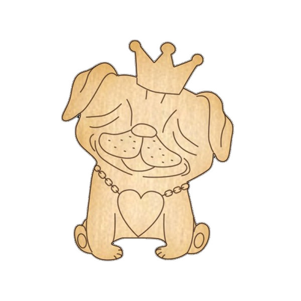 Заготовка брошки для розфарбовування "Закохана собачка-4" FDZB-046 (FDZB-046)