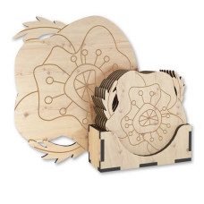 Дерев'яна підставка під гаряче "Маки" FDPO-303 (FDPO-303)