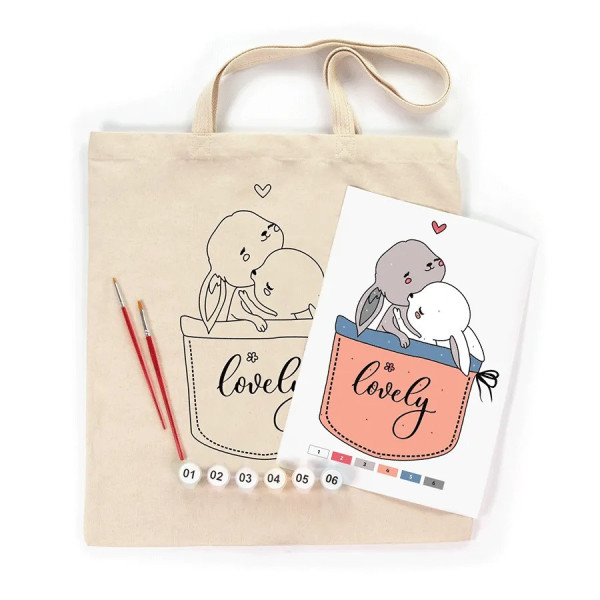 Набір для розфарбовування еко-сумки "Милі зайченята" N0003623 (N0003623)