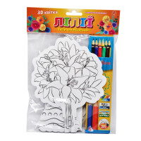 Набор для творчества Конструктор раскраска 3Д "Лилии" 126368 с карандашами(126368)