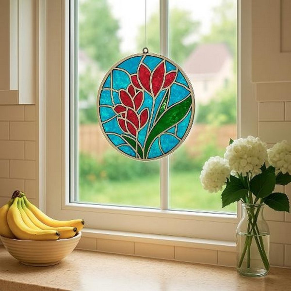 Набір для вітражного живопису за номерами "Весняні Квіти" FDSGK-06 (FDSGK-06)