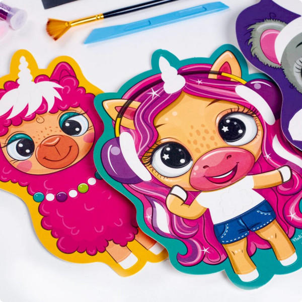 Набір для творчості "Glitter Art Блискучі звірята" VT4501-11, 5 флаконів з гліттерами (VT4501-11)