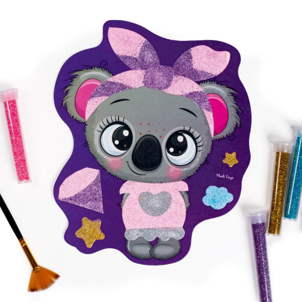 Набір для творчості "Glitter Art Блискучі звірята" VT4501-11, 5 флаконів з гліттерами (VT4501-11)