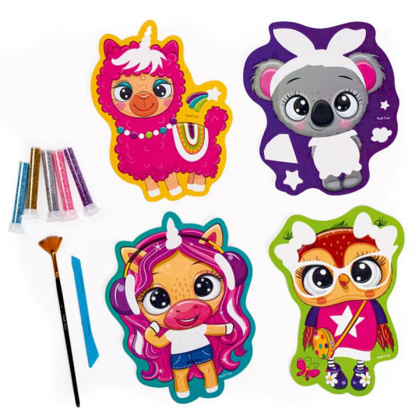 Набір для творчості "Glitter Art Блискучі звірята" VT4501-11, 5 флаконів з гліттерами (VT4501-11)