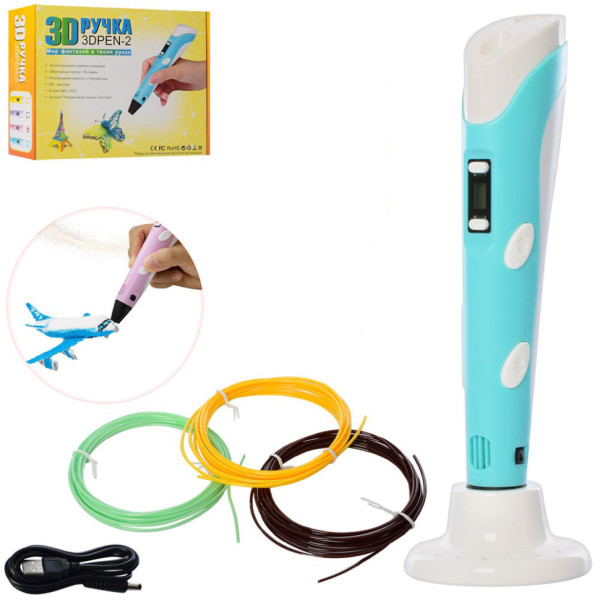 3D ручка 168-E 19 см, тип филамента (пластик) - PLA, USB шнур