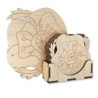 Деревянная подставка под горячее "Маки" FDPO-303(FDPO-303)