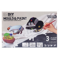 Набір для творчості Гіпсова розмальовка "Транспорт" MK 5428(Black) формочки, фарби 6 кольорів (MK 5428(Black))