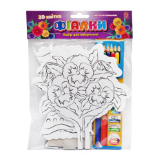 Набір для творчості Конструктор розмальовка 3Д "Фіалки" 126367 з олівцями (126367)