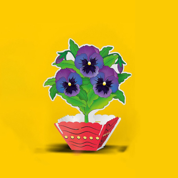 Набір для творчості Конструктор розмальовка 3Д "Фіалки" 126367 з олівцями (126367)