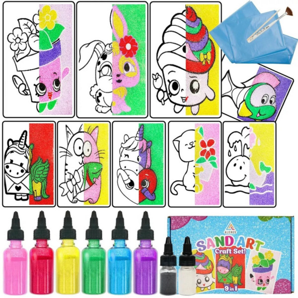 Дитячий набір для творчості картини з піску 9 в 1 KP-005 з магнітами (KP-005)