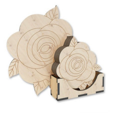 Деревянная подставка под горячее "Розы" FDPO-299(FDPO-299)
