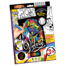 Комплект креативного творчества "Бархатная раскраска фломастерами" VLV-01 Щенок 2(VLV-01-07)