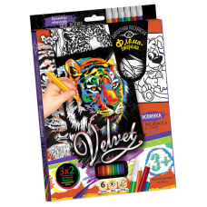 Комплект креативного творчества "Бархатная раскраска фломастерами" VLV-01 Тигр 2(VLV-01-06)