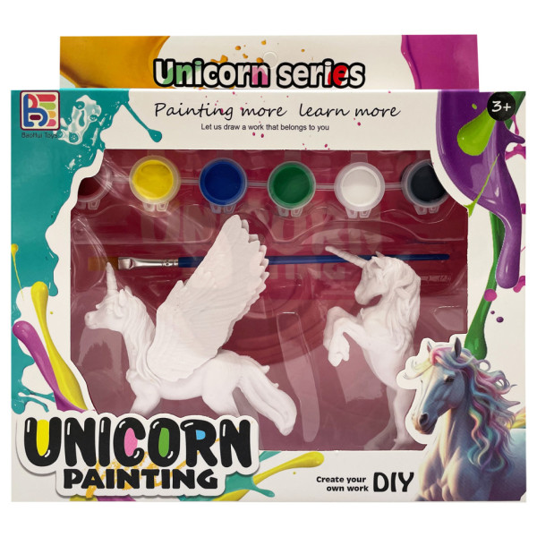 Набір для творчості Гіпсова розмальовка "Unicorn" T59-1(Unicorn1) 2 фігурки, фарби 6 кольорів (T59-1(Unicorn1))