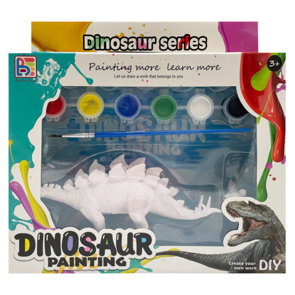Набір для творчості Гіпсова розмальовка "Dinosaur" T55-2(Dinosaur2) 2 фігурки, фарби 6 кольорів (T55-2(Dinosaur2))