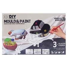 Набір для творчості Гіпсова розмальовка "Транспорт" MK 5428(Black) формочки, фарби 6 кольорів (MK 5428(Black))