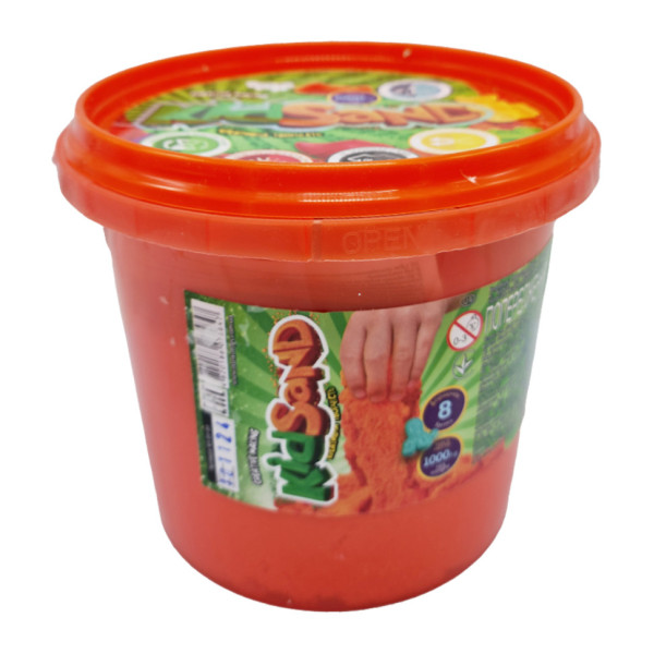 Набор креативного творчества "Кинетический песок" KidSand" KS-01-01 ведро 1000г Оранжевый(KS-01-01(Orange))