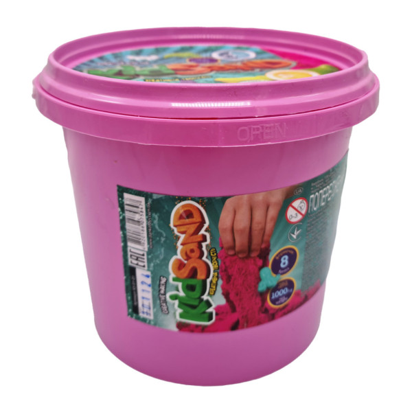 Набір креативної творчості "Кінетичний пісок" KidSand" KS-01-01 відро 1000г (KS-01-01(Pink))
