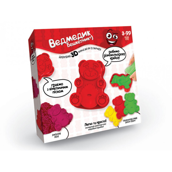 Набор для творчества из кинетического песка "Медвежонок-Озорник" MSH-01-01U с формами(MSH-01-01U)