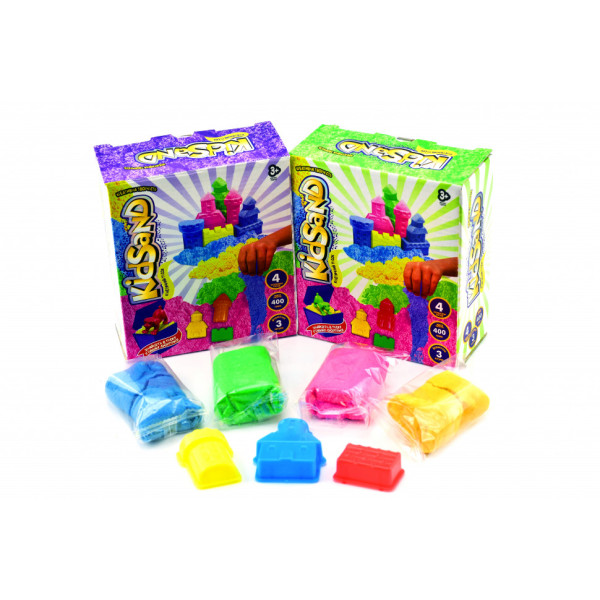 Набір для творчості Кінетичний пісок KidSand KS-04-01, 400 г в наборі (KS-04-01U)