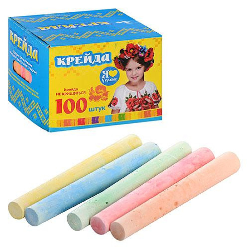 Дитяча крейда для малювання 100шт MK 0094, 5 кольорів