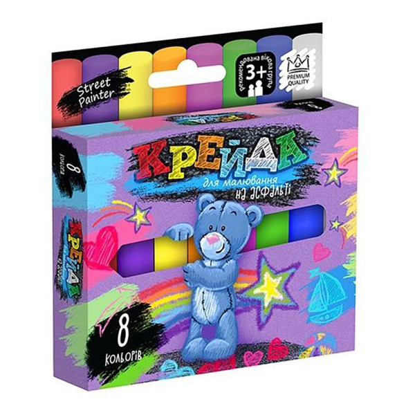 Крейда для малювання на асфальті" тонка 8 шт Укр MEL-02-02U (MEL-02-02U)