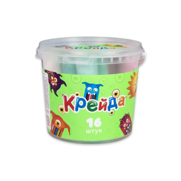 Детский набор Мел Большой круглый Strateg 50103 в ведре 16 шт(50103ST)
