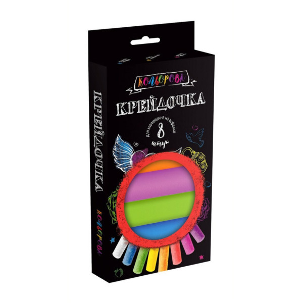 Мел для рисования на асфальте Крейдочка КRD-02-02U 8 шт, толстые(КRD-02-02U)