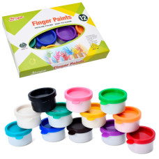 Набір для творчості "Пальчикові фарби" Bamvi MK 5394, 12 кольорів, 30 мл (MK 5394)