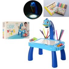 Детский столик с проектором для рисования YM2442 аксессуары для рисования в наборе