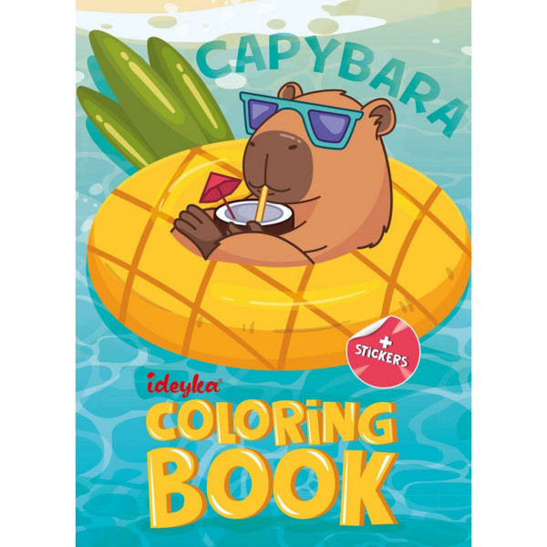 Дитяча розмальовка зі стікерами "Капібара на канікулах" CB21, 16 сторінок (CB21)
