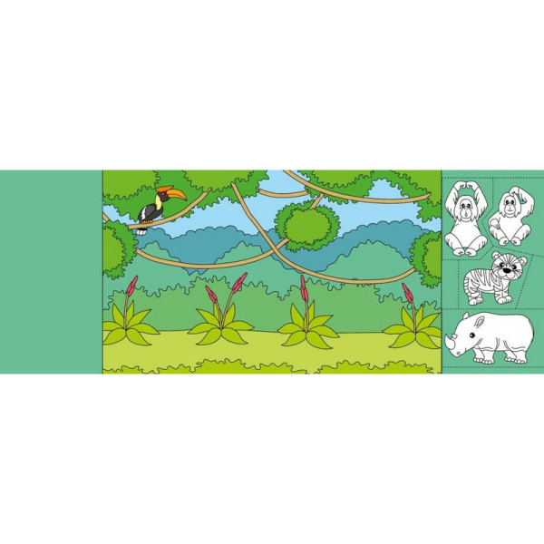 Дитяча книжечка-розмальовка "Хто гойдається на ліані?" 1364007 (1364007)