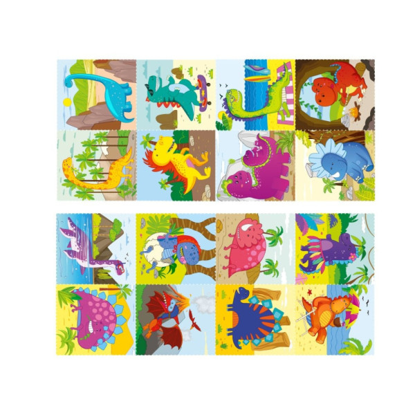 Дитяча розмальовка "Динозаври та динозаврики" РМ-68-02, 16 наліпок  (РМ-68-02)