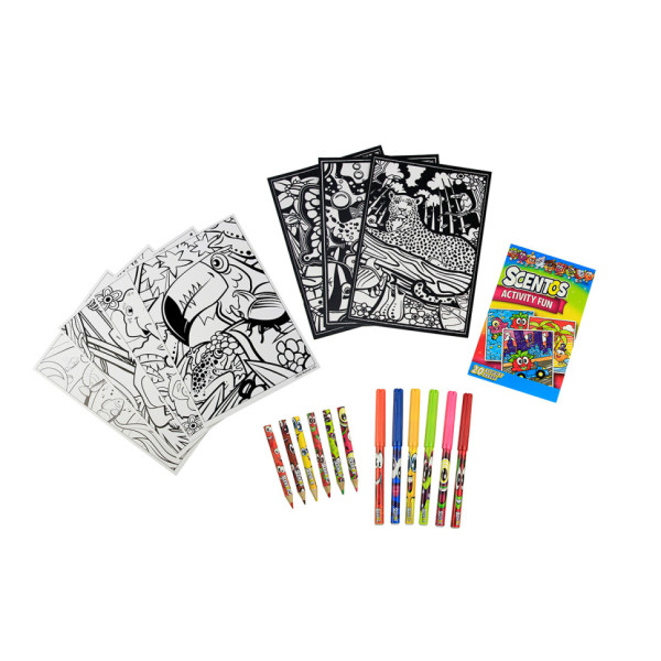 Ароматний набір для творчості "Смішні розмальовки" Scentos 42558, маркери, олівці, розмальовки (42558)