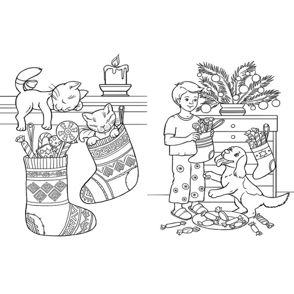 Большая книга раскрасок «Зимние праздники» 1736015, 64 страниц (1736015)