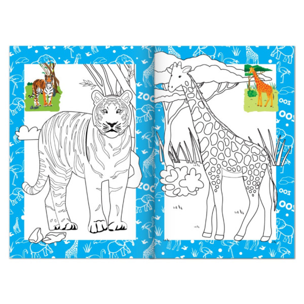 Книжка розмальовка "Зоопарк веселий" РМ-48-41 с цветными подсказками (РМ-48-41)